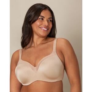 Playtex Secrets Womens 42D Nude Underwire Smoothing Balconette T-Shirt Bra O7-20